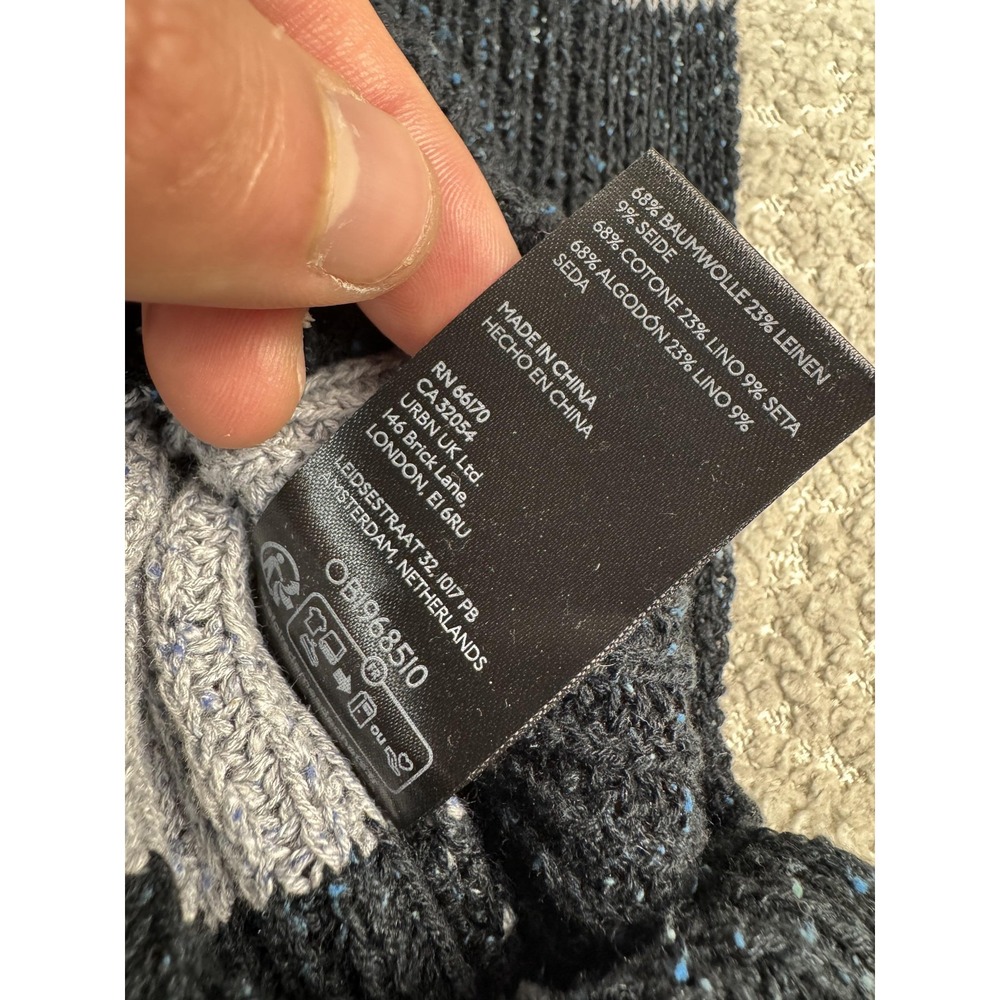 Pilcro Sweater Tunic Womens Medium Gray Black‎ Stripe V Neck Sleeveless Knit - Picture 5 of 7
